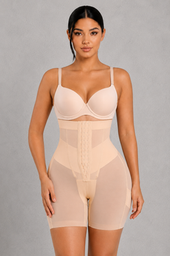 Sculp High Waist Mesh Shaping Shorts - Firm Tummy Control & Butt Lift