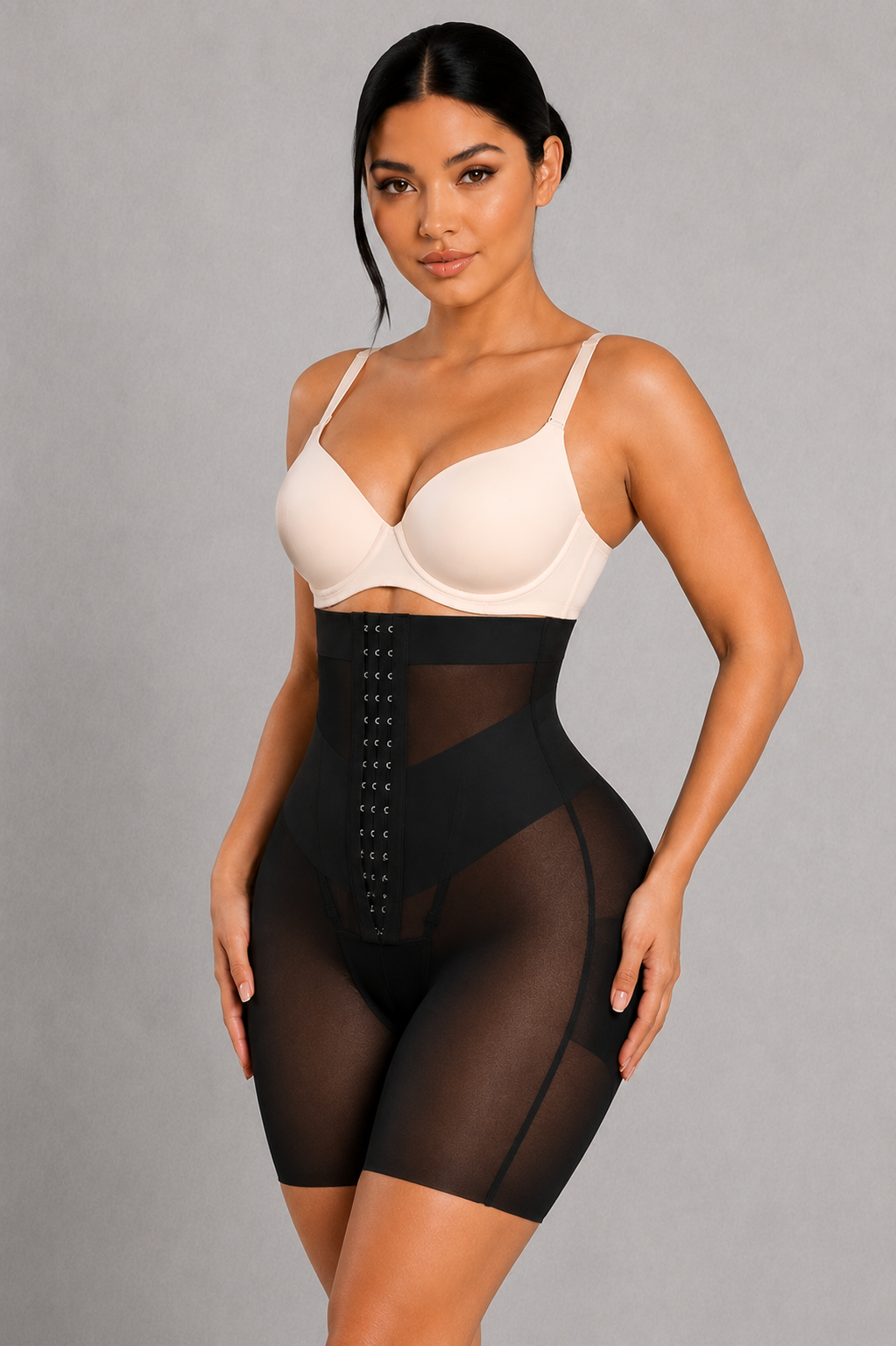 Sculp High Waist Mesh Shaping Shorts - Firm Tummy Control & Butt Lift
