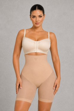 Sculp High Waist Mesh Shaping Shorts - Firm Tummy Control & Butt Lift