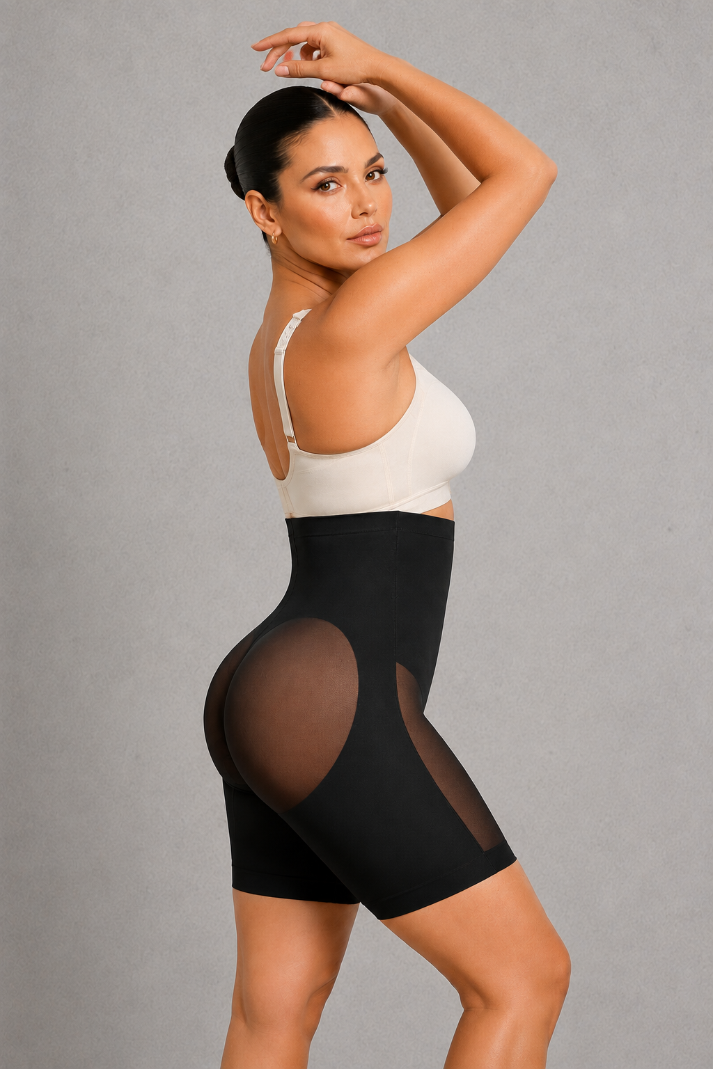 Sculp High Waist Mesh Shaping Shorts - Firm Tummy Control & Butt Lift