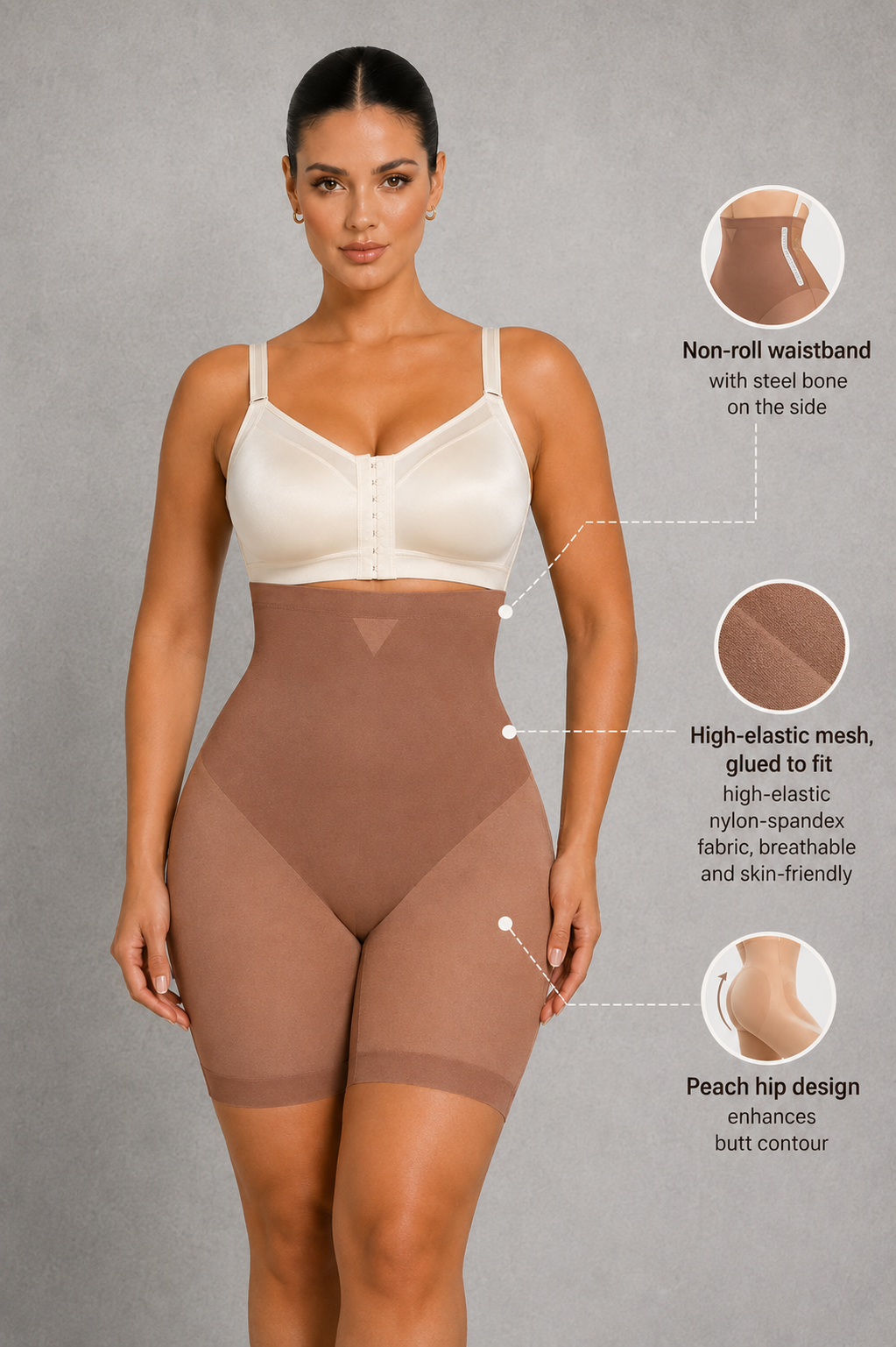 Sculp High Waist Mesh Shaping Shorts - Firm Tummy Control & Butt Lift