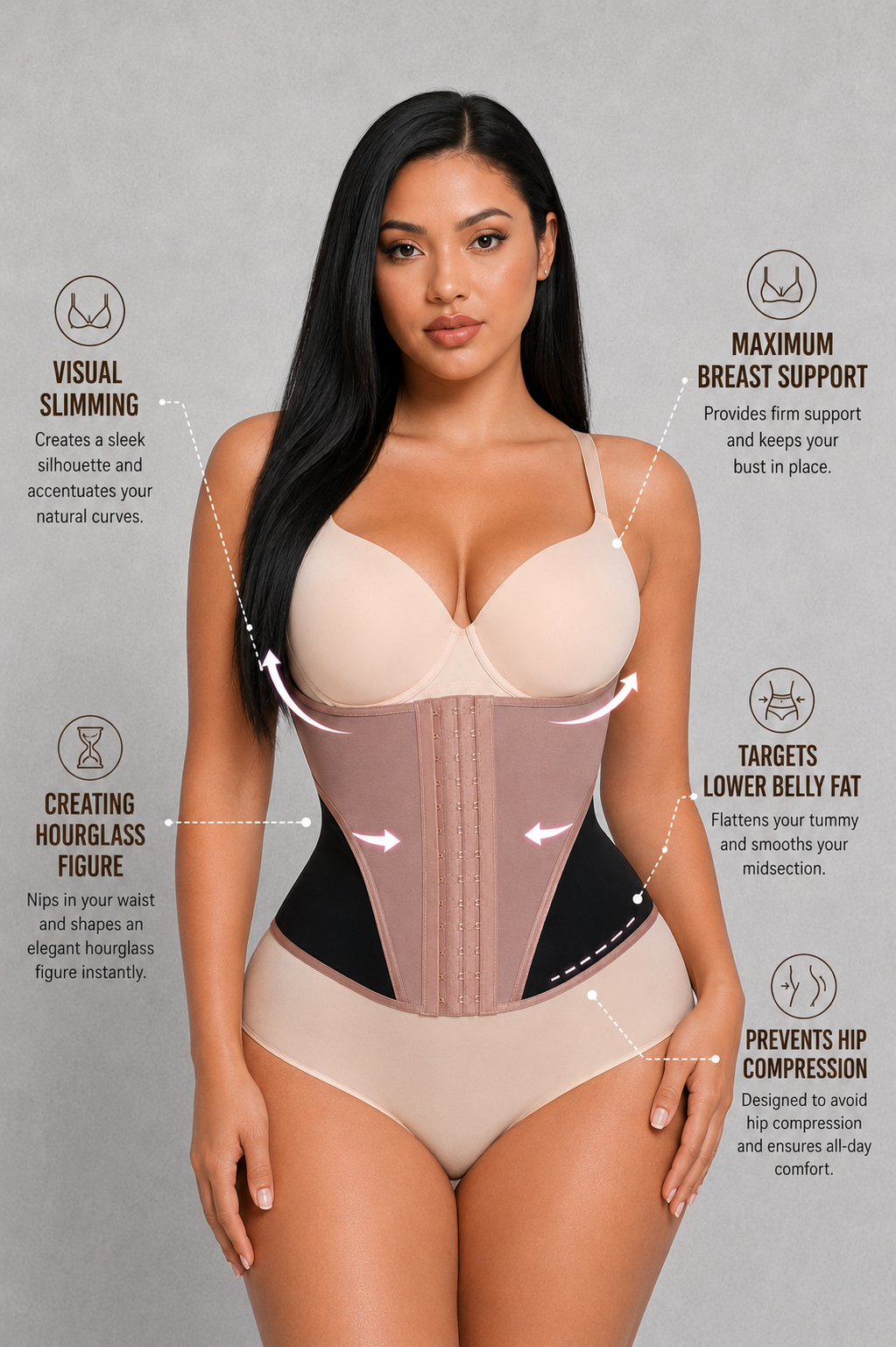 Sculp Mesh Waist Trainer Corset - Breathable Tummy Control