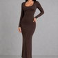 Sculp Minimalist Scoop Neck Maxi Dress - Slim Fit