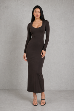 Sculp Minimalist Scoop Neck Maxi Dress - Slim Fit
