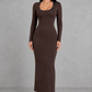 Sculp Minimalist Scoop Neck Maxi Dress - Slim Fit