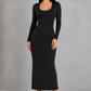Sculp Minimalist Scoop Neck Maxi Dress - Slim Fit