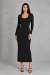 Sculp Minimalist Scoop Neck Maxi Dress - Slim Fit