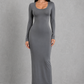 Sculp Minimalist Scoop Neck Maxi Dress - Slim Fit