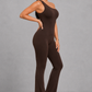 Sculp One Shoulder Flare Jumpsuit - Tummy Control Built In Bra