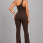 Sculp One Shoulder Flare Jumpsuit - Tummy Control Built In Bra