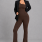 Sculp One Shoulder Flare Jumpsuit - Tummy Control Built In Bra