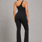 Sculp One Shoulder Flare Jumpsuit - Tummy Control Built In Bra