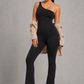 Sculp One Shoulder Flare Jumpsuit - Tummy Control Built In Bra