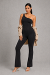 Sculp One Shoulder Flare Jumpsuit - Tummy Control Built In Bra
