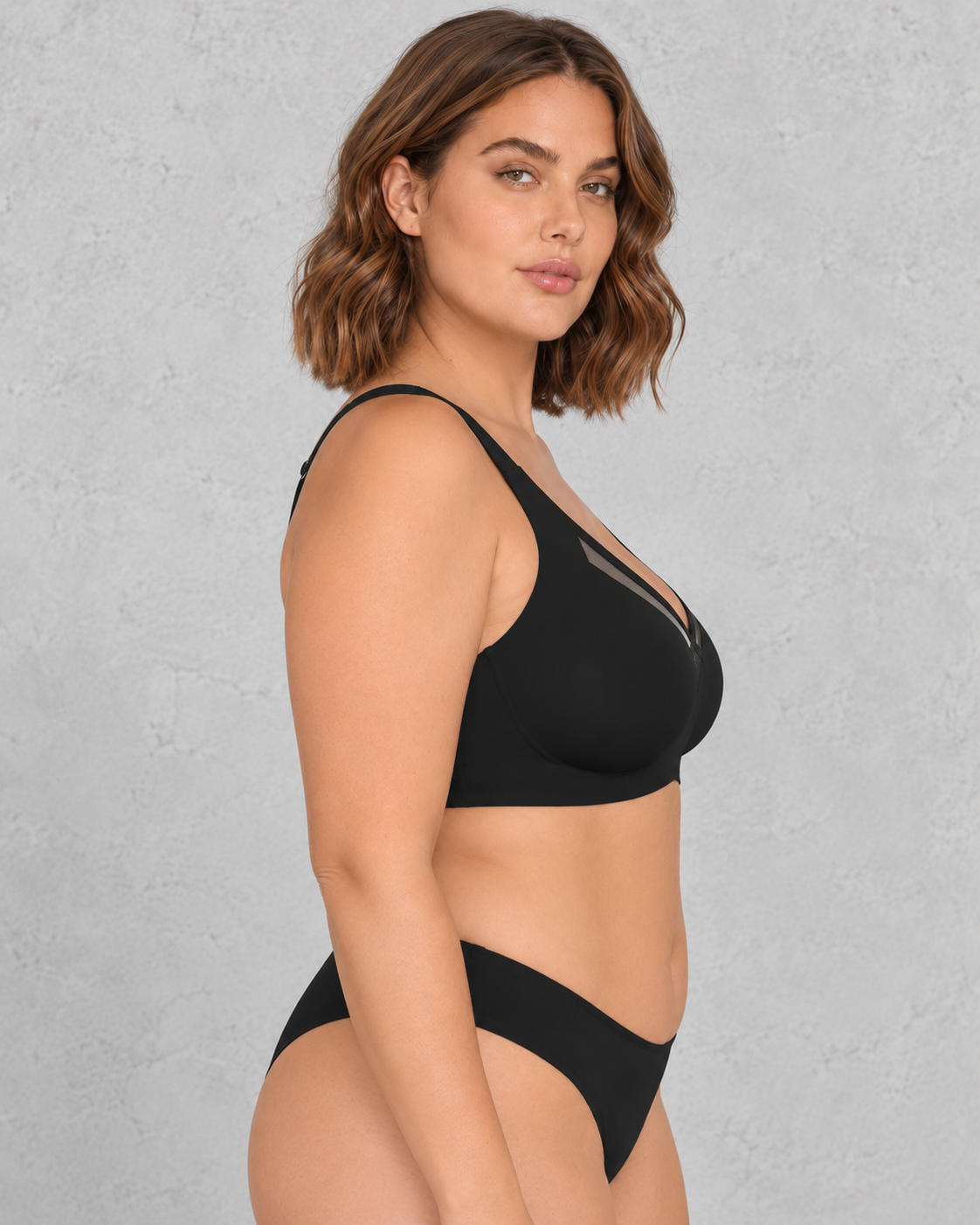 SculpStore plus size jelly gel wireless minimizer bra with seamless anti-slip support designed for larger busts.