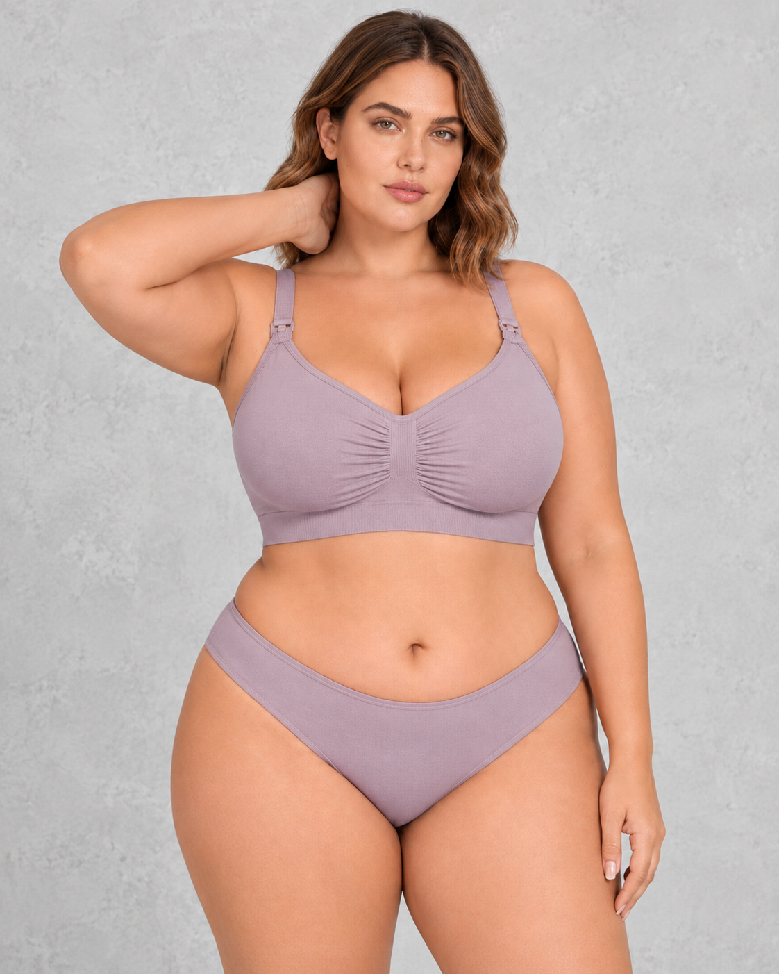 Sculp Seamless Clip-Down Nursing Bra in Mauve – front