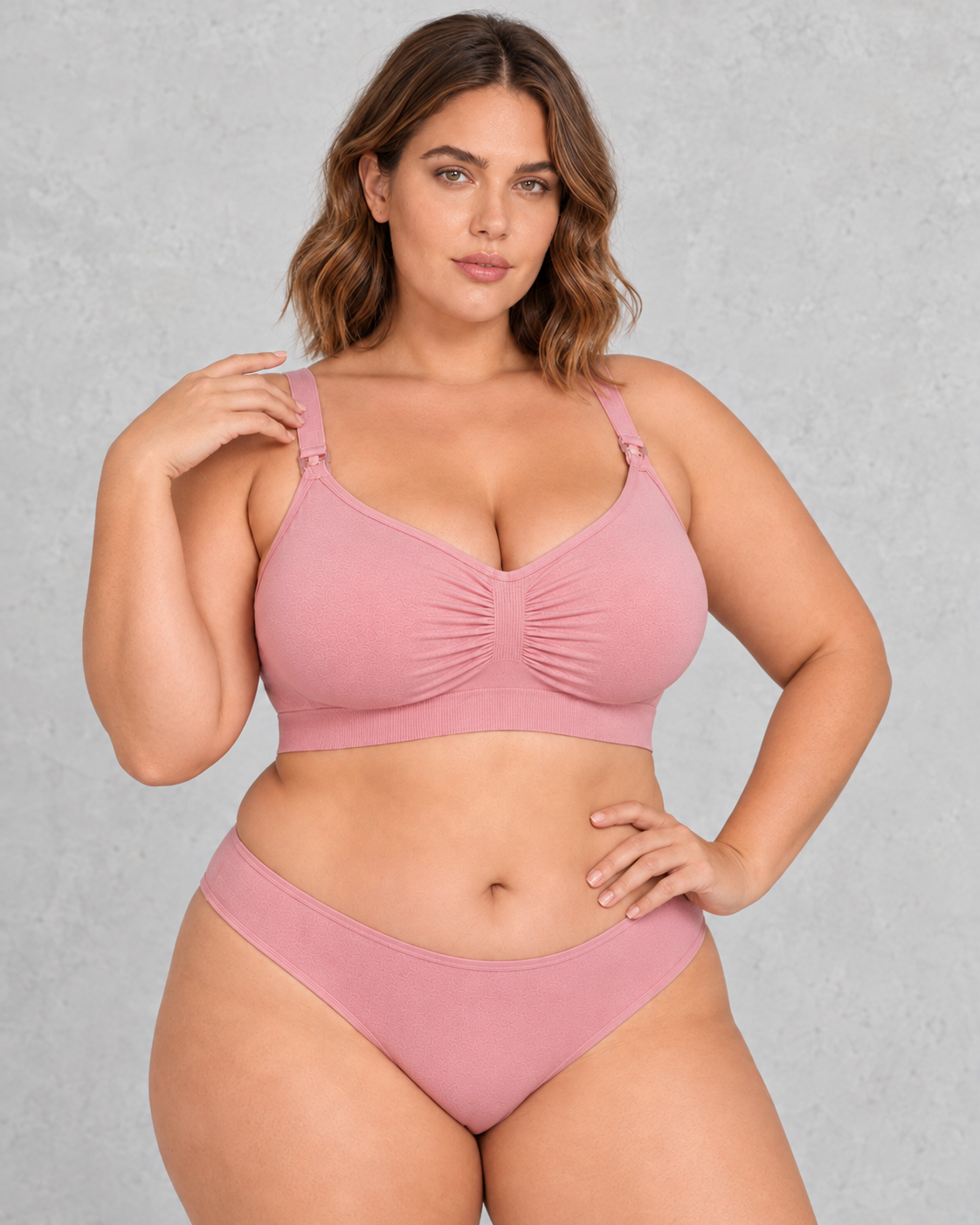 Sculp Seamless Clip-Down Nursing Bra in Dusty Pink – front