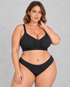 Sculp Seamless Clip-Down Nursing Bra in Black – front