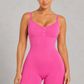 Sculp Ribbed Shaping Henley Bodysuit - Built-In Bra Tummy Control Bodysuit