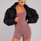 Sculp Ribbed Shaping Henley Bodysuit - Built-In Bra Tummy Control Bodysuit