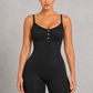 Sculp Ribbed Shaping Henley Bodysuit - Built-In Bra Tummy Control Bodysuit