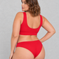 Sculp Seamless Wireless Comfort Bra in Red – view 3