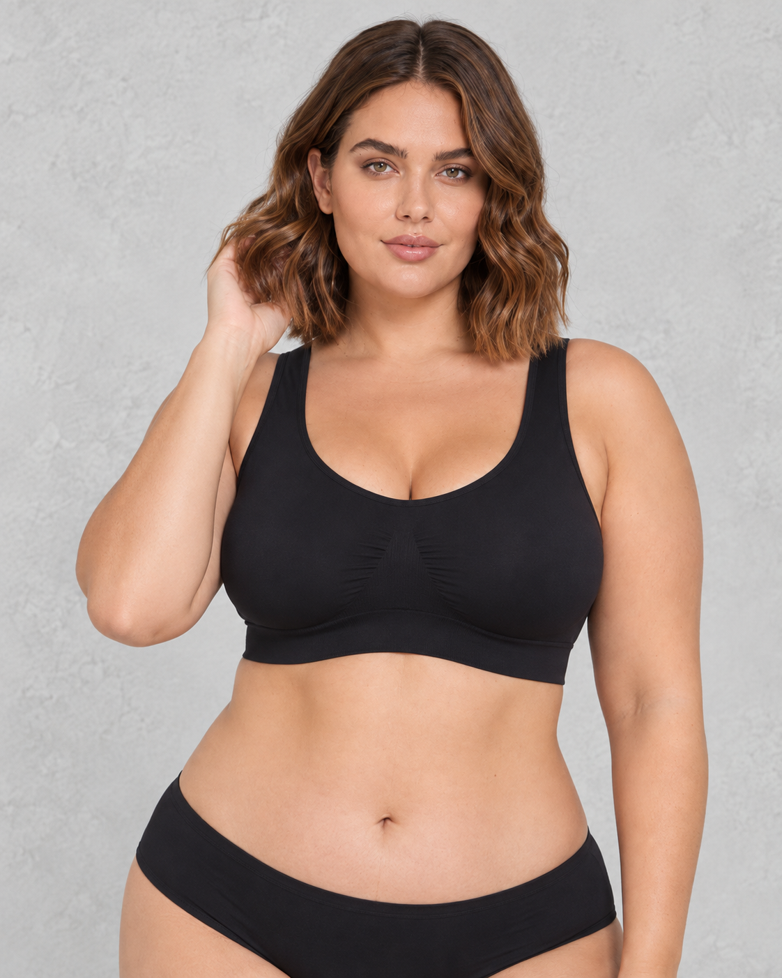 Sculp Seamless Wireless Comfort Bra in Black