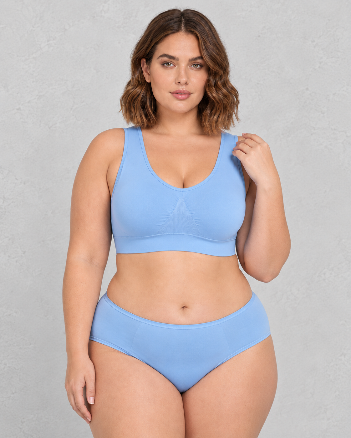 Sculp Seamless Wireless Comfort Bra in Sky Blue