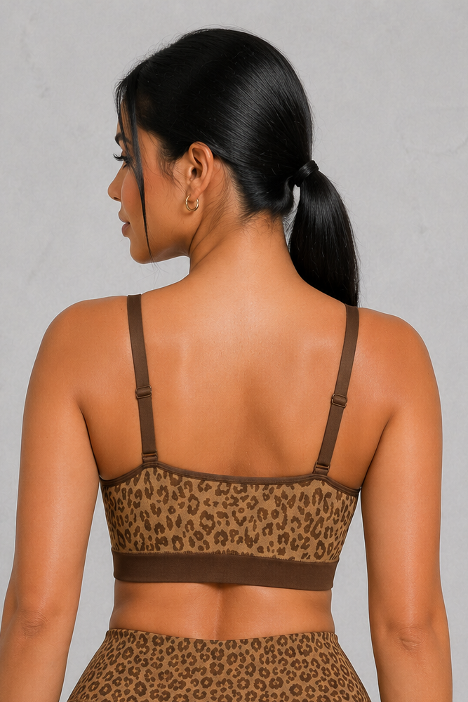 Sculp Seamless Leopard Bra - Wireless Double-Layer Support Bra