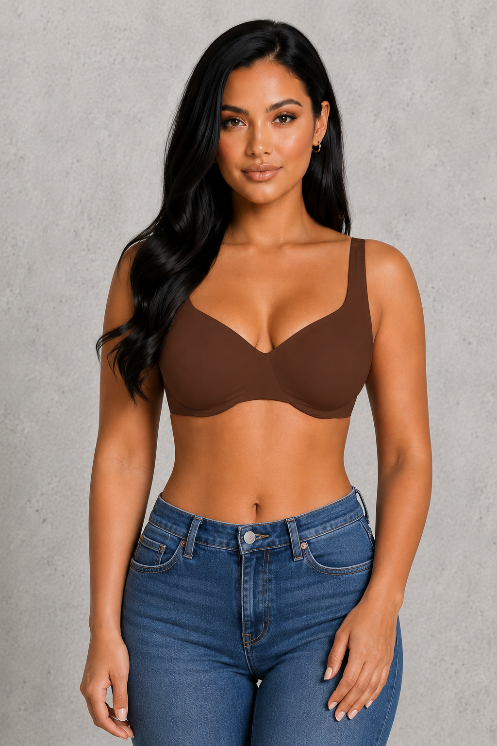 Sculp Seamless Plunge Bra - Underwired T-Shirt Bra, Full Support