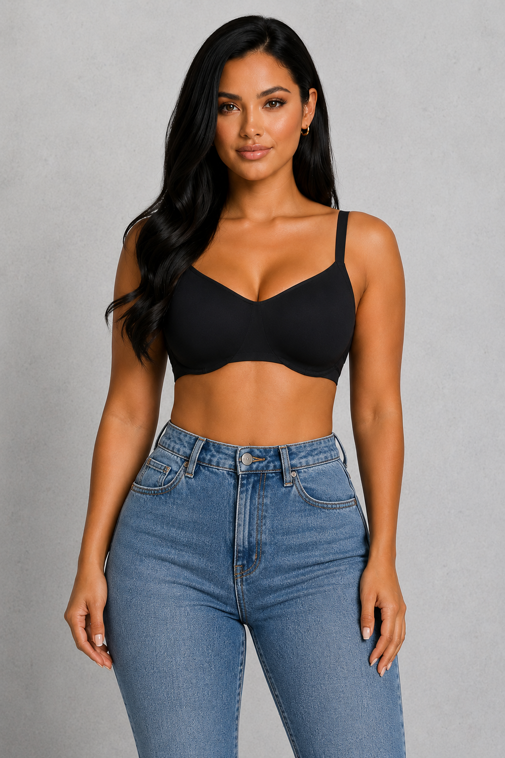 Sculp Seamless Plunge Bra - Underwired T-Shirt Bra, Full Support