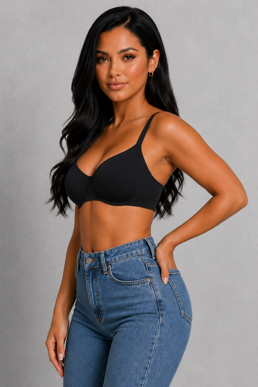 Sculp Seamless Plunge Bra - Underwired T-Shirt Bra, Full Support