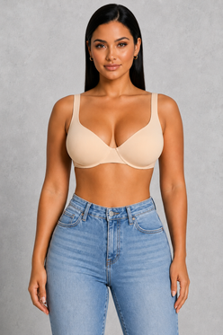 Sculp Seamless Plunge Bra - Underwired T-Shirt Bra, Full Support