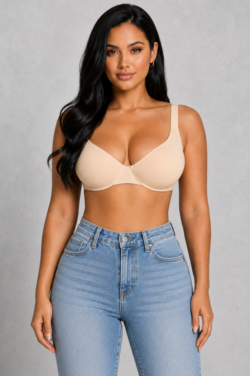 Sculp Seamless Plunge Bra - Underwired T-Shirt Bra, Full Support