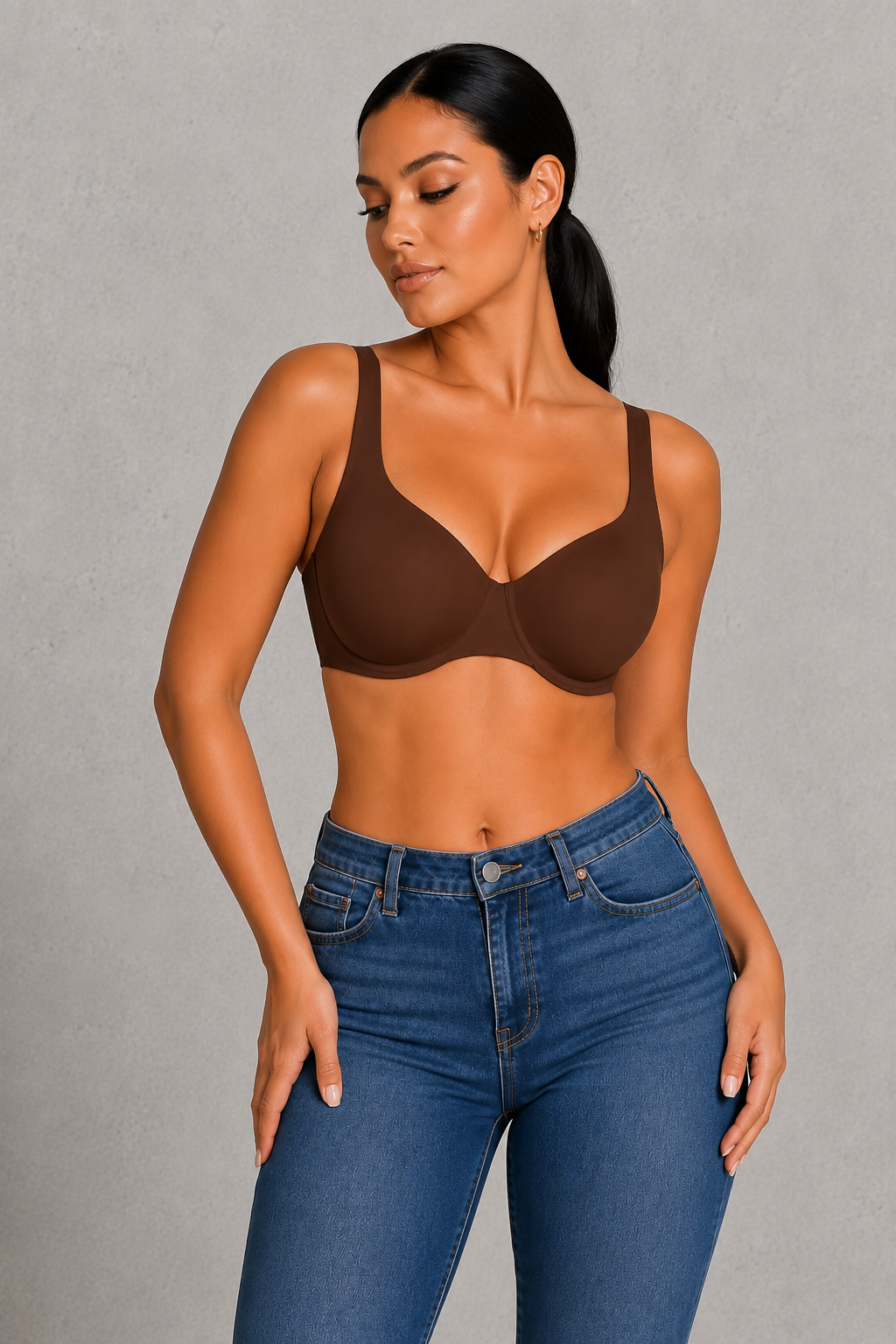 Sculp Seamless Plunge Bra - Underwired T-Shirt Bra, Full Support