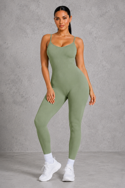 Sculp Ribbed Shaping Jumpsuit – Seamless Tummy Control One Piece