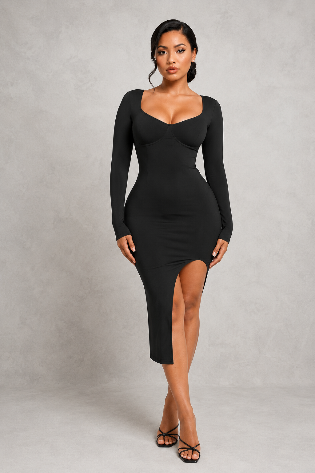 Sculp Seamless Shaping Slit Maxi Dress - Built-In Bra Tummy Control
