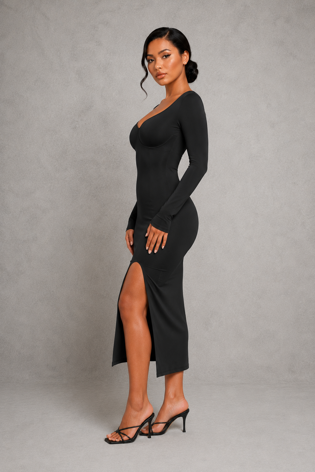 Sculp Seamless Shaping Slit Maxi Dress - Built-In Bra Tummy Control