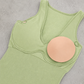 Sculp Shaping Bodycon Dress - Tummy Control V-Neck Dress with Built-In Bra & Ruffle Hem