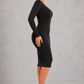 Sculp Shaping Dress for Women - Tummy Control Bodycon with Built-In Bra & V-Neck