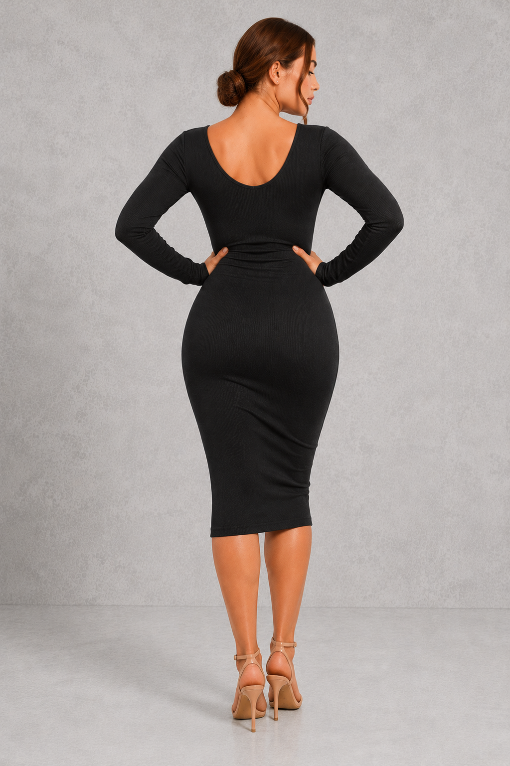 Sculp Shaping Dress for Women - Tummy Control Bodycon with Built-In Bra & V-Neck