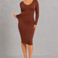 Sculp Shaping Dress for Women - Tummy Control Bodycon with Built-In Bra & V-Neck