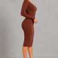 Sculp Shaping Dress for Women - Tummy Control Bodycon with Built-In Bra & V-Neck