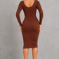 Sculp Shaping Dress for Women - Tummy Control Bodycon with Built-In Bra & V-Neck