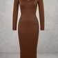 Sculp Shaping Dress for Women - Tummy Control Bodycon with Built-In Bra & V-Neck