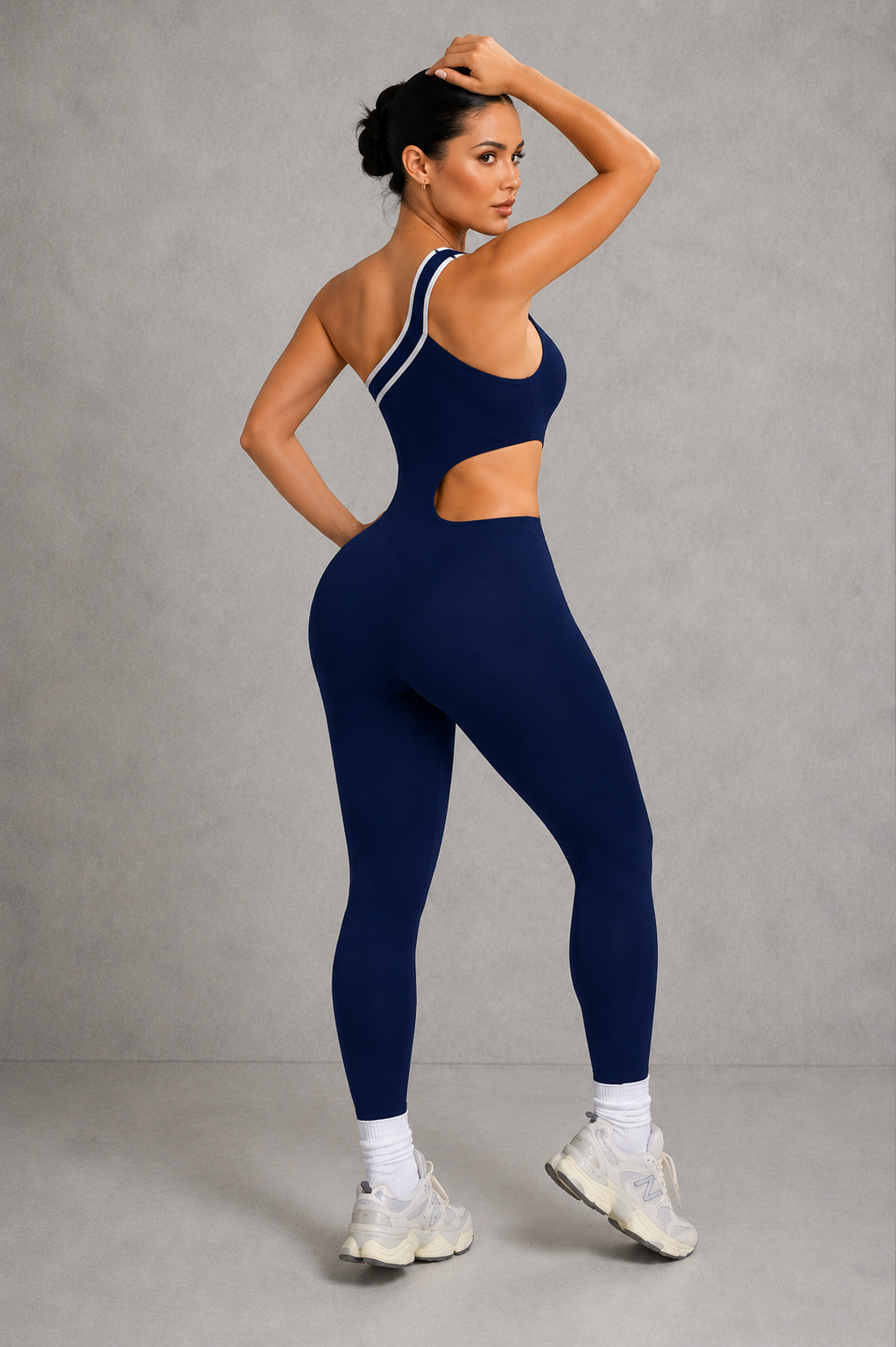Sculp Seamless Striped Sculpting Yoga Jumpsuit