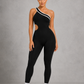 Sculp Seamless Striped Sculpting Yoga Jumpsuit