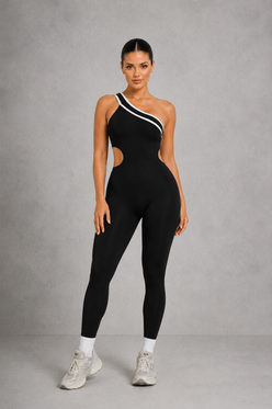 Sculp Seamless Striped Sculpting Yoga Jumpsuit
