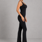 Sculp Square Neck Shaping Flare Jumpsuit - Seamless Tummy Control One Piece