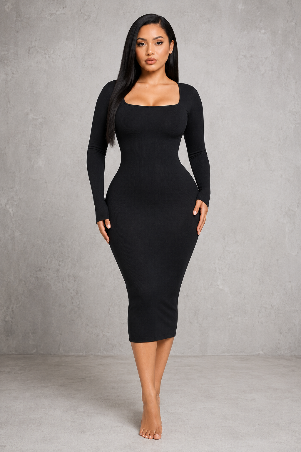 Sculp Long Sleeve Shaping Bodycon Dress